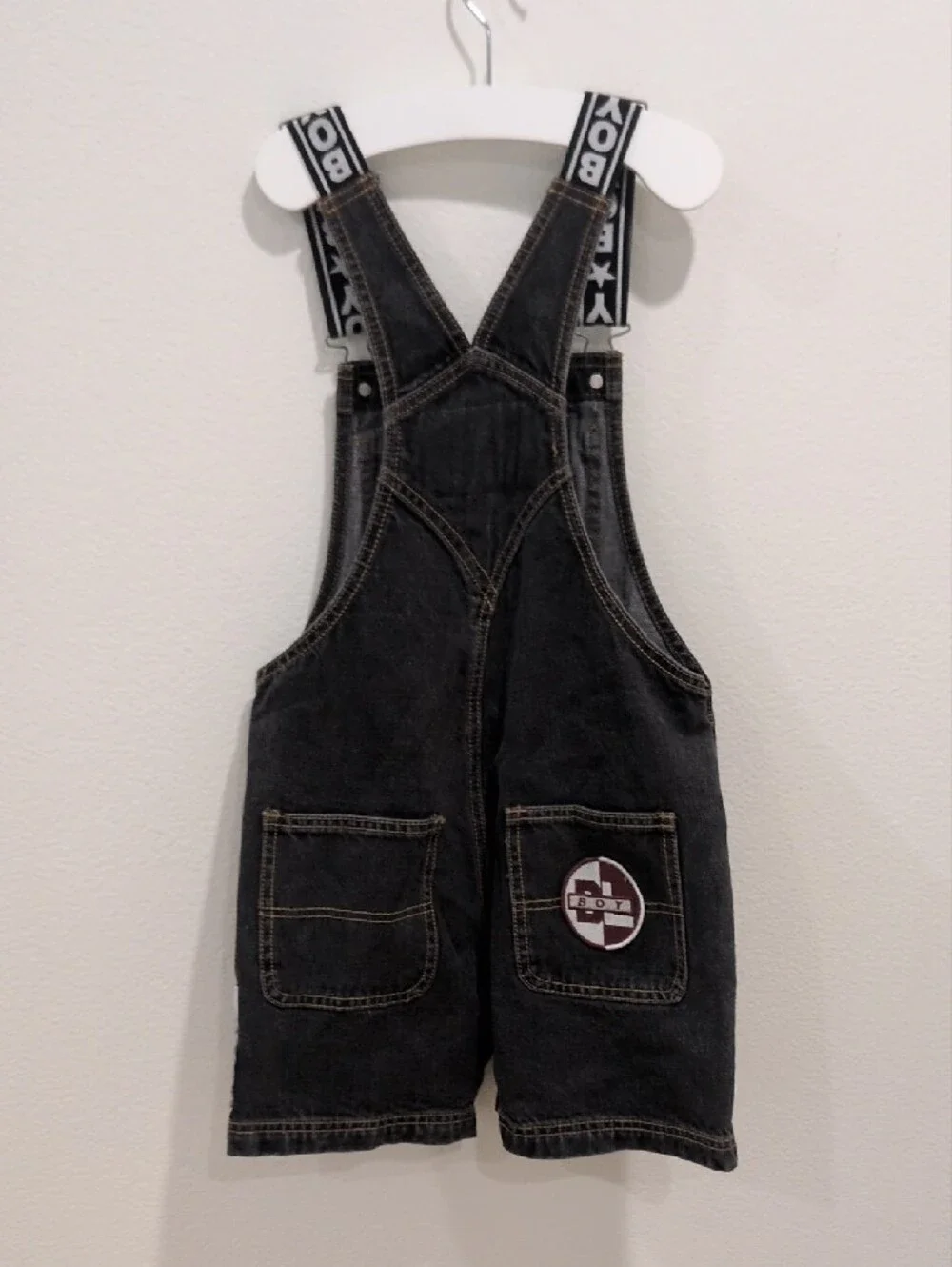 Vintage Boy London Overall Shorts with Logo XS